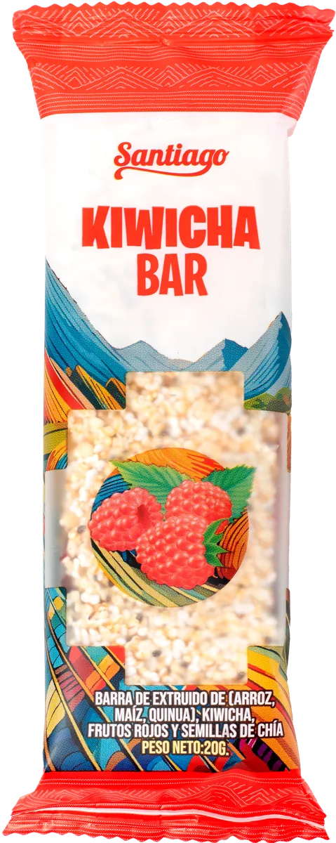 Barra de kiwicha sin gluten sabor frutos rojos