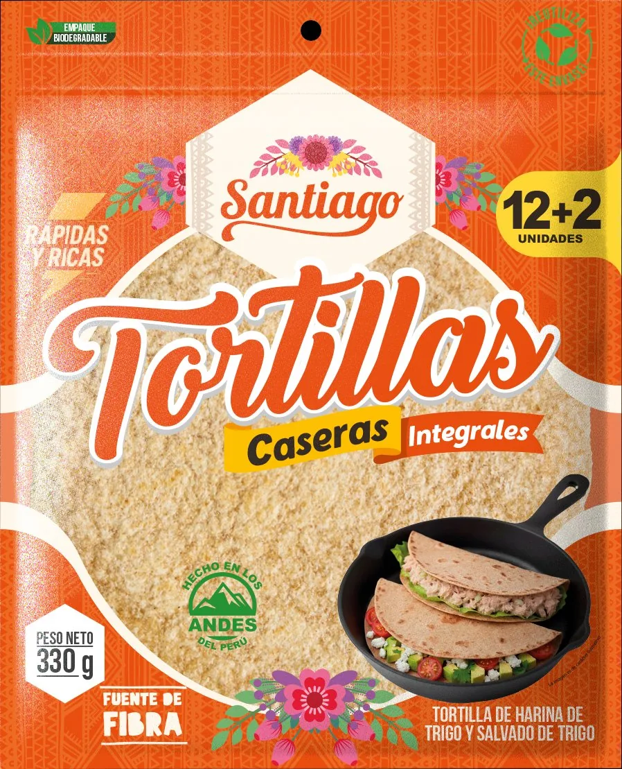 Tortillas de trigo integrales para wrap Santiago